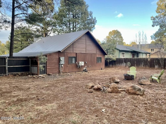 4971 Buck Springs Rd, Pinetop, AZ 85935 - exterior space featuring an outdoor fire pit and fence