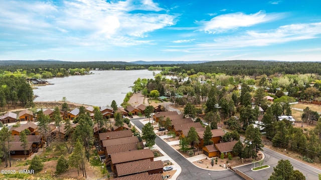 2011 N Lake Breeze Rd, Lakeside, AZ 85929 - aerial view of residential area with a water and mountain view and a heavily wooded area
