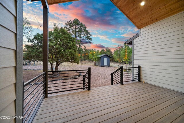 2872 Penny Ln, Lakeside, AZ 85929 - view of deck at dusk