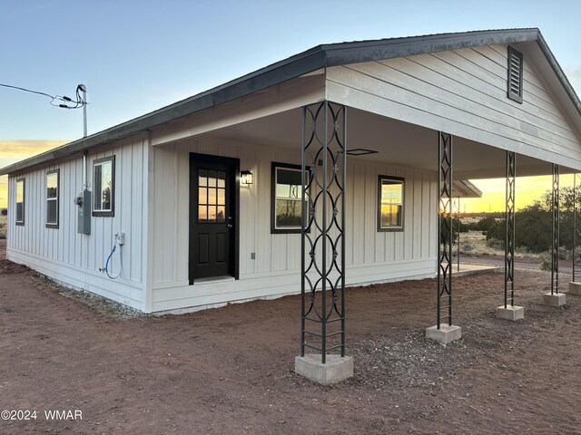 view of front of house with board and batten siding