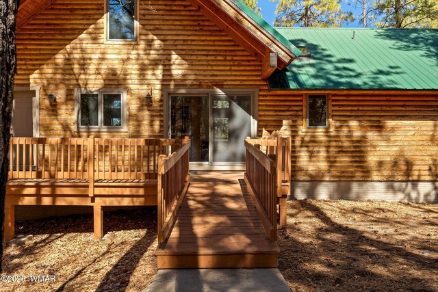 1825 E Woodchuck Ln, Pinetop, AZ 85935 - back of house featuring metal roof and a deck