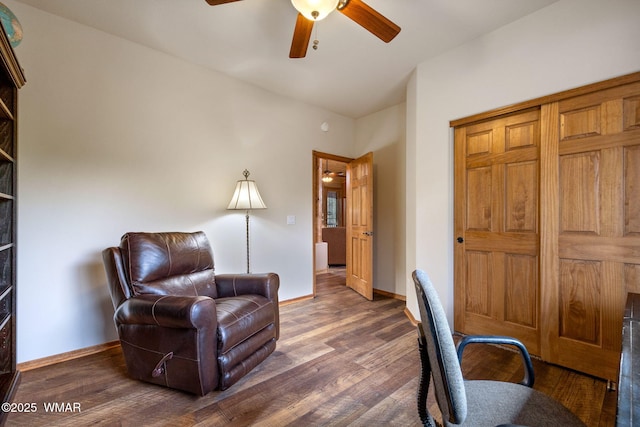 380 N Retreat Dr, Show Low, AZ 85901 - office space featuring a ceiling fan, wood finished floors, and baseboards
