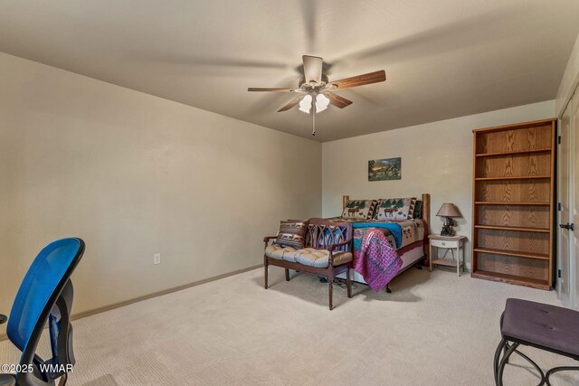 1430 E Pine Oaks Dr, Show Low, AZ 85901 - bedroom with light carpet and ceiling fan