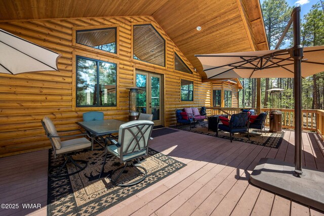 1430 E Pine Oaks Dr, Show Low, AZ 85901 - deck with outdoor dining area and outdoor lounge area
