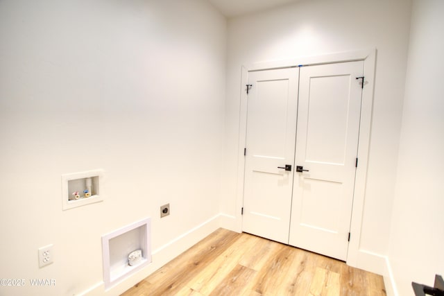 1028 School House Ln, Show Low, AZ 85901 - laundry area with electric dryer hookup, light wood-style flooring, and hookup for a washing machine