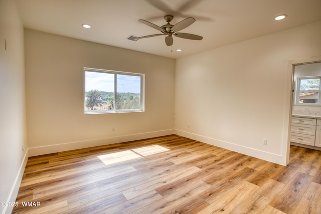 1028 School House Ln, Show Low, AZ 85901 - spare room featuring ceiling fan, recessed lighting, and light wood-style flooring