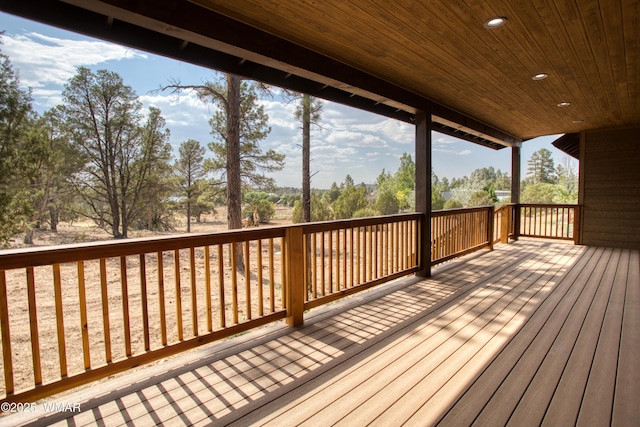 1028 School House Ln, Show Low, AZ 85901 - wooden deck with view of scattered trees