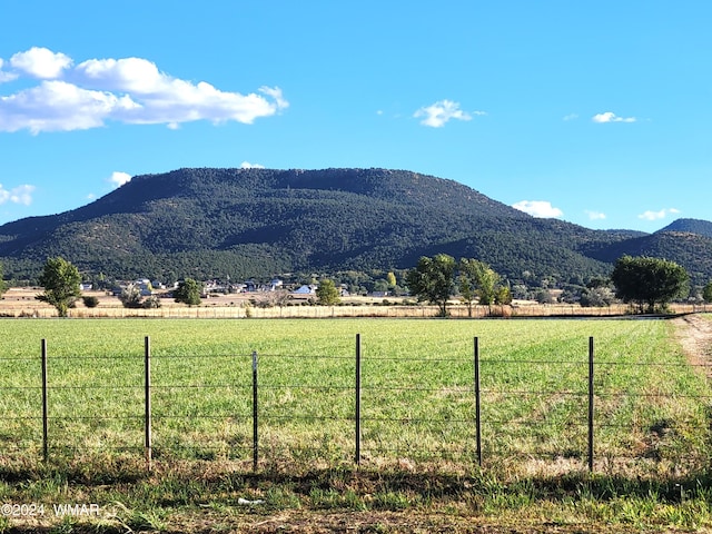 view of mountain feature featuring a rural view