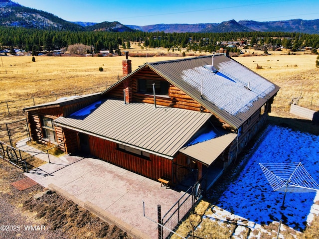 aerial view with a rural view and a mountain view