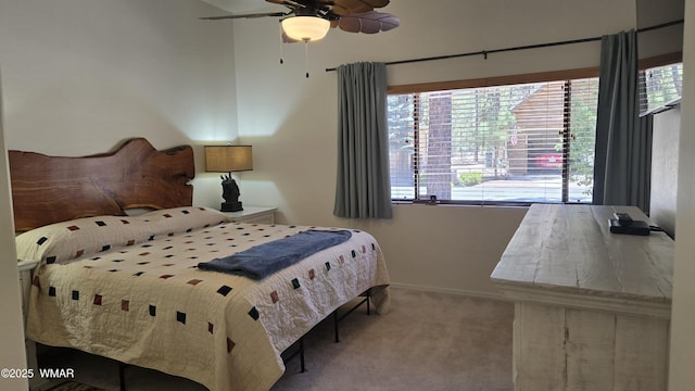 3024 Buck Crossing Way, Pinetop, AZ 85935 - bedroom with carpet flooring, multiple windows, a ceiling fan, and baseboards