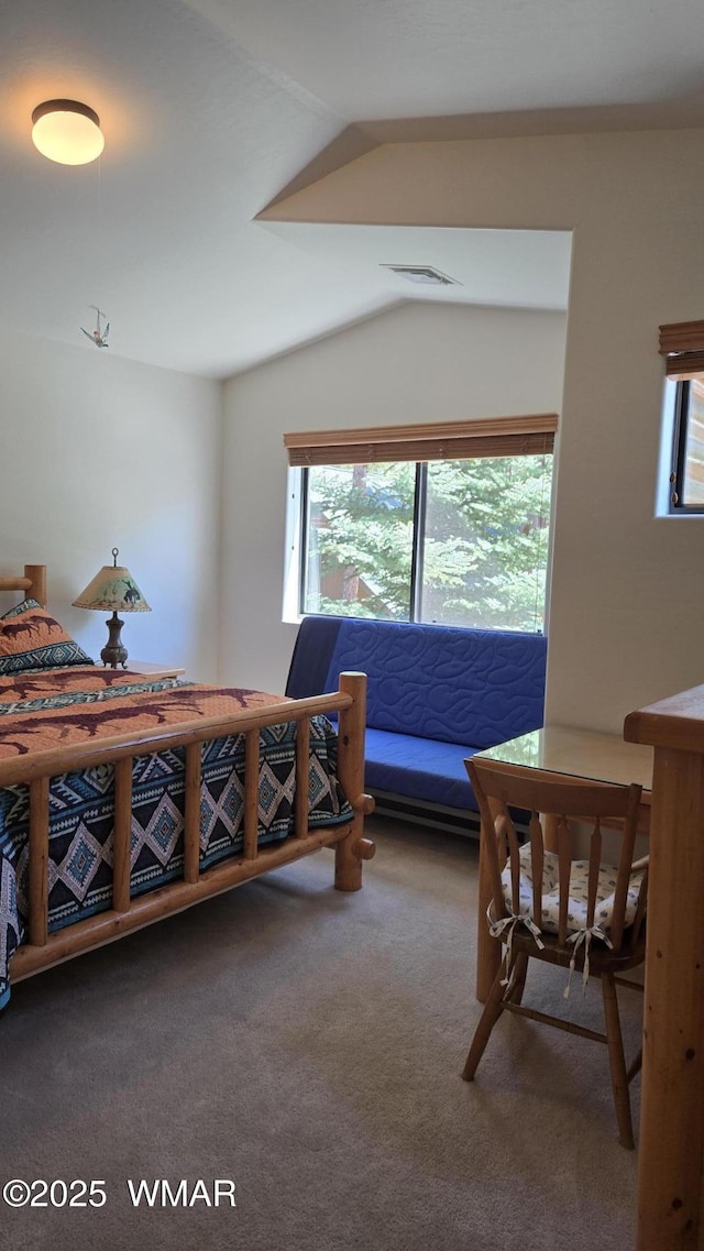 3024 Buck Crossing Way, Pinetop, AZ 85935 - bedroom featuring carpet flooring and vaulted ceiling