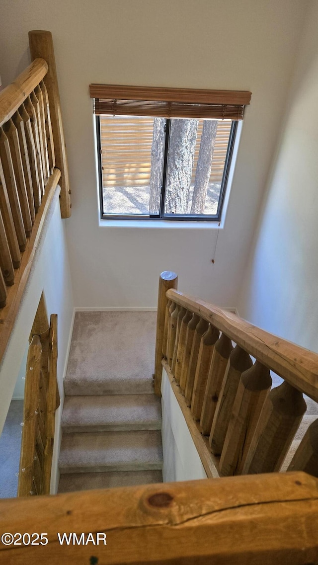 3024 Buck Crossing Way, Pinetop, AZ 85935 - staircase featuring carpet and baseboards