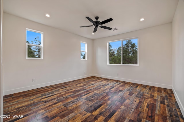 2759 Panther Cir, Overgaard, AZ 85933 - empty room with dark wood-style floors, recessed lighting, baseboards, and ceiling fan