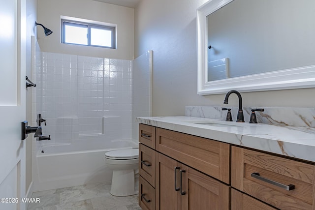 840 E Blue Jay Ln, Show Low, AZ 85901 - bathroom featuring vanity, shower / bath combination, and marble finish floors