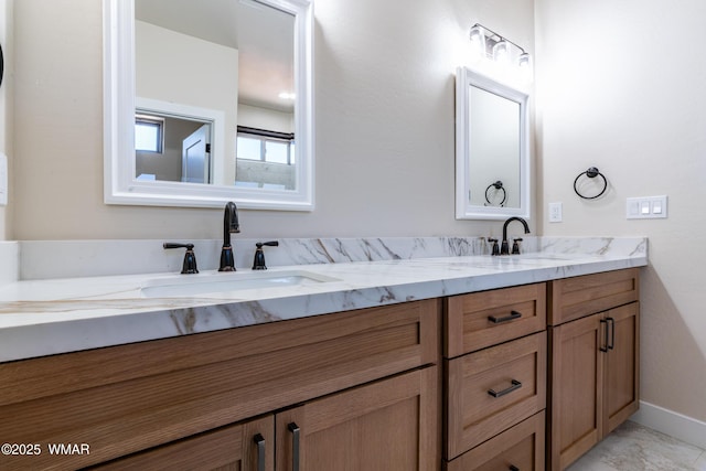 840 E Blue Jay Ln, Show Low, AZ 85901 - bathroom featuring double vanity and marble finish floors