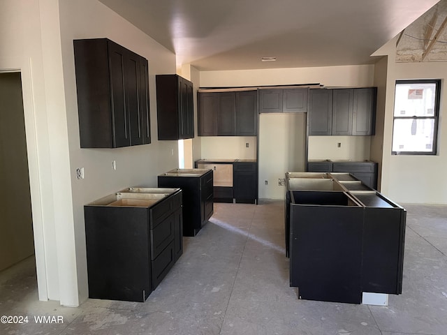 kitchen with concrete flooring