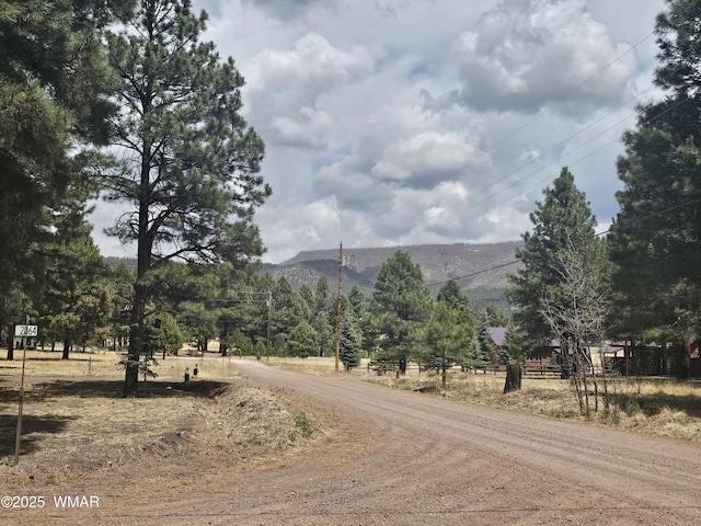 view of street featuring a mountain view