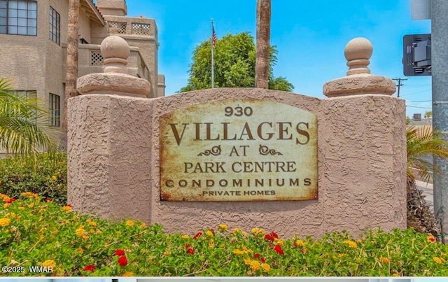 view of community sign