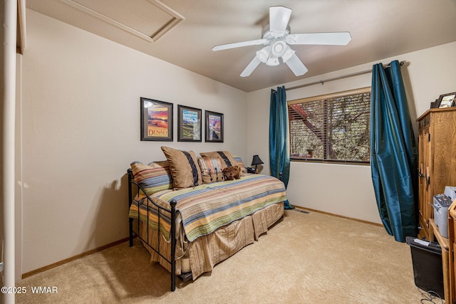 1761 N Bison Ct, Show Low, AZ 85901 - carpeted bedroom featuring attic access and ceiling fan