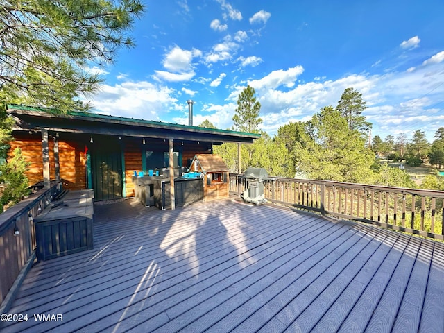 3403 Top View Rd, Overgaard, AZ 85933 - deck with exterior kitchen