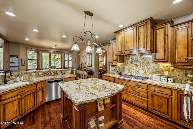 4040 W Ninebark Ln, Show Low, AZ 85901 - kitchen with stainless steel appliances, brown cabinets, and recessed lighting