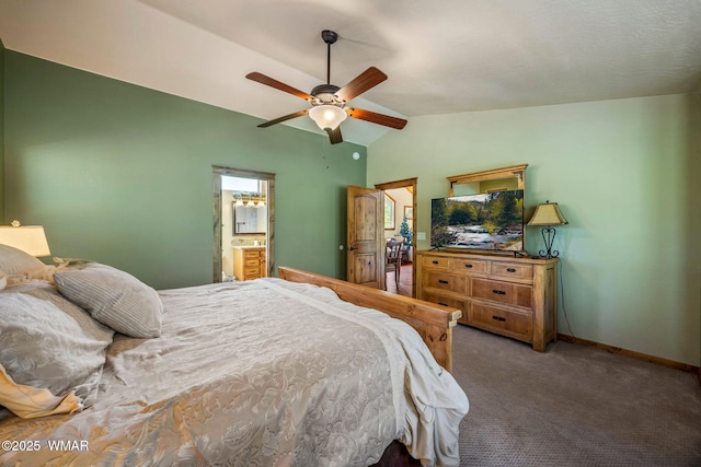 4040 W Ninebark Ln, Show Low, AZ 85901 - bedroom featuring lofted ceiling, carpet, and ceiling fan