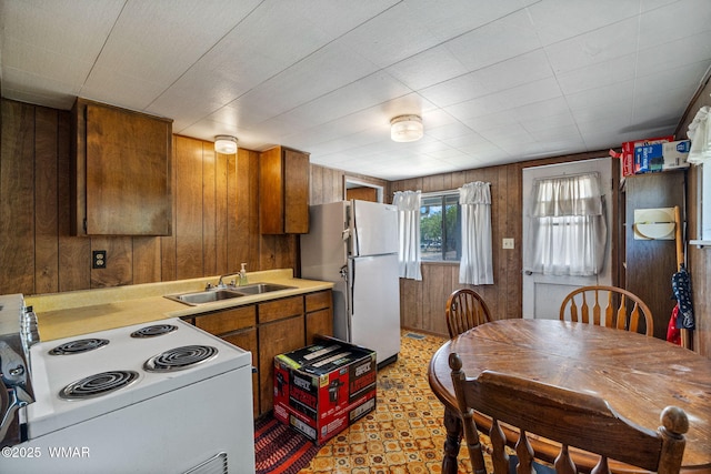 367 S Main St, Eagar, AZ 85925 - bedroom with wooden walls, carpet flooring, and ensuite bath