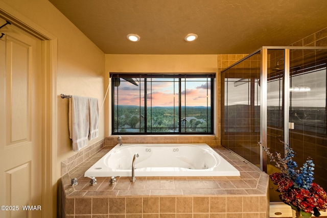 1511 S Canyon Ridge Trl, Show Low, AZ 85901 - full bathroom with a jetted tub, a stall shower, and recessed lighting