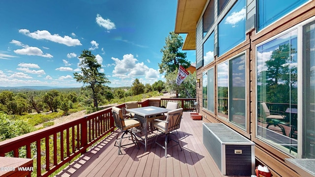1511 S Canyon Ridge Trl, Show Low, AZ 85901 - wooden terrace featuring outdoor dining area