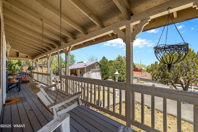 327 W 10th St, Eagar, AZ 85925 - wooden terrace with an outbuilding