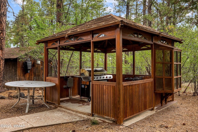 2444 S Jan Ln, Pinetop, AZ 85935 - view of patio / terrace with a grill and a gazebo