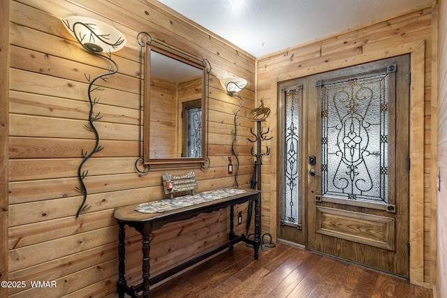 2444 S Jan Ln, Pinetop, AZ 85935 - foyer with wood walls and wood-type flooring
