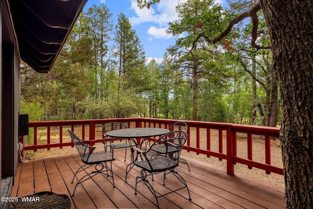 2444 S Jan Ln, Pinetop, AZ 85935 - wooden terrace featuring outdoor dining space