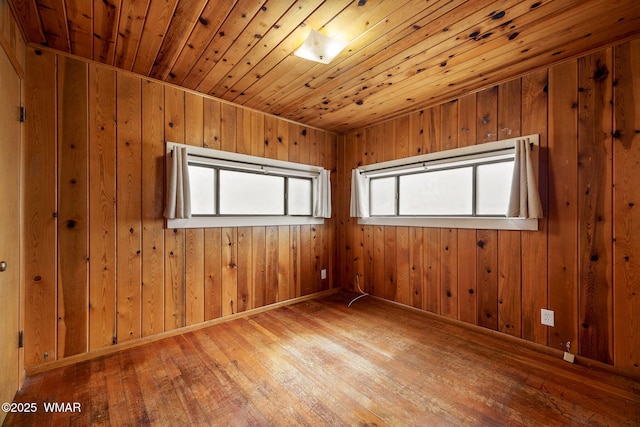 3510 Sunset Ln, Lakeside, AZ 85929 - spare room with hardwood / wood-style flooring, wood walls, and wood ceiling