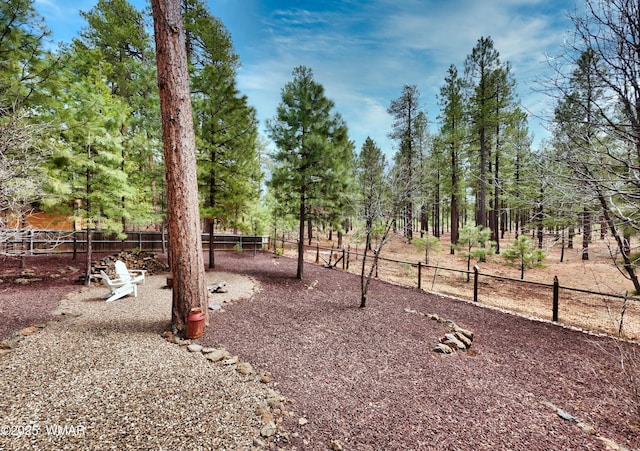 view of yard featuring fence