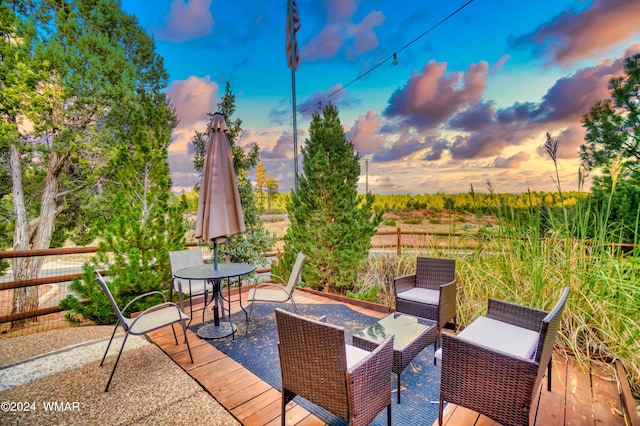 view of patio / terrace with a wooden deck