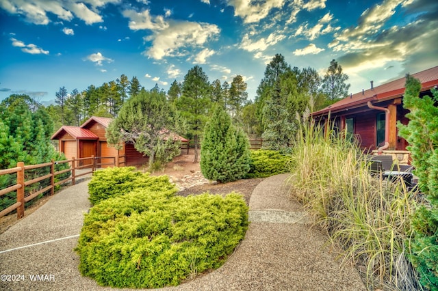 view of yard featuring fence