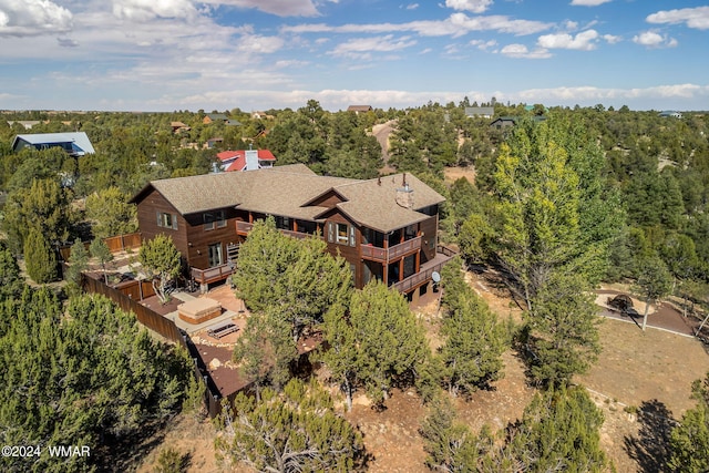 bird's eye view with a view of trees