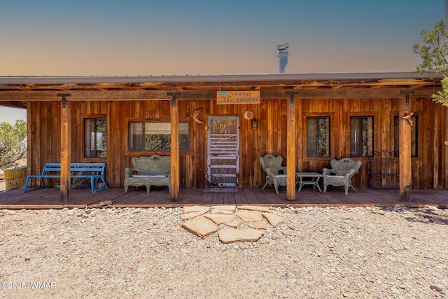 4269 Rock Rd, Snowflake, AZ 85937 - back of house at dusk with a deck
