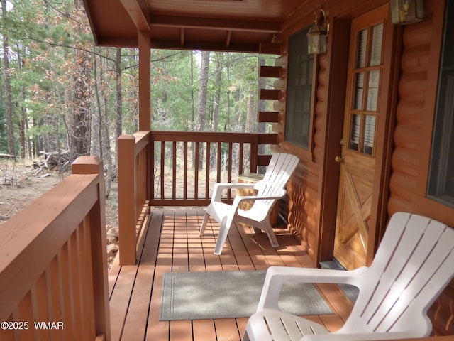 wooden deck with a porch
