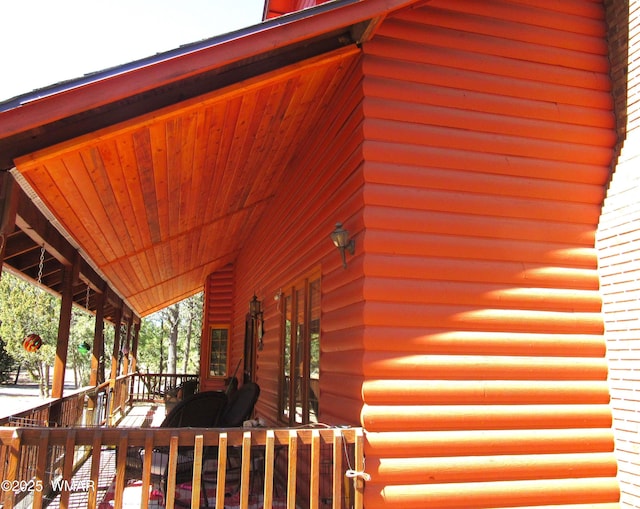 view of home's exterior featuring a porch