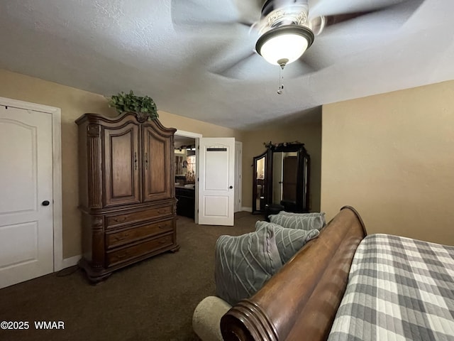 183 N Becker Lake Rd, Springerville, AZ 85938 - bedroom featuring dark carpet and ceiling fan