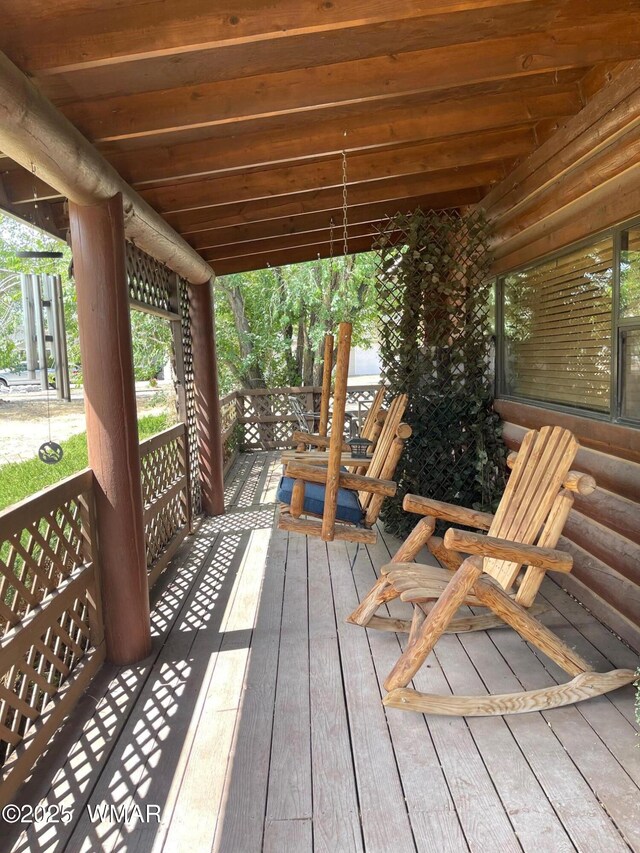 183 N Becker Lake Rd, Springerville, AZ 85938 - view of wooden deck