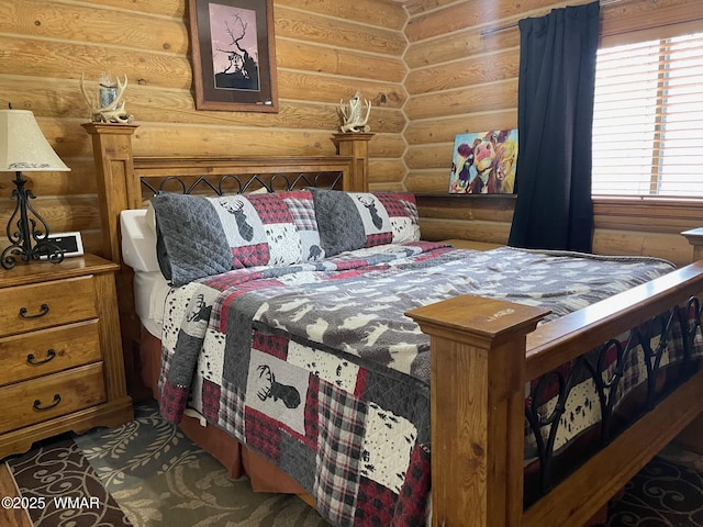 183 N Becker Lake Rd, Springerville, AZ 85938 - bedroom featuring rustic walls