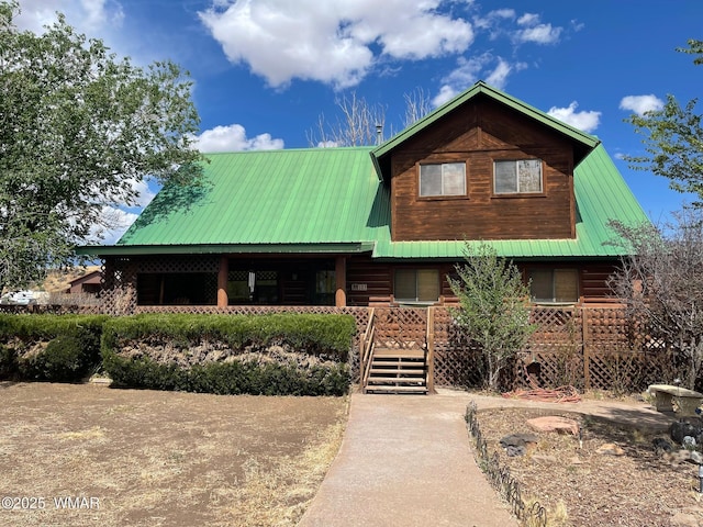 183 N Becker Lake Rd, Springerville, AZ 85938 - view of front of property featuring covered porch and a metal roof