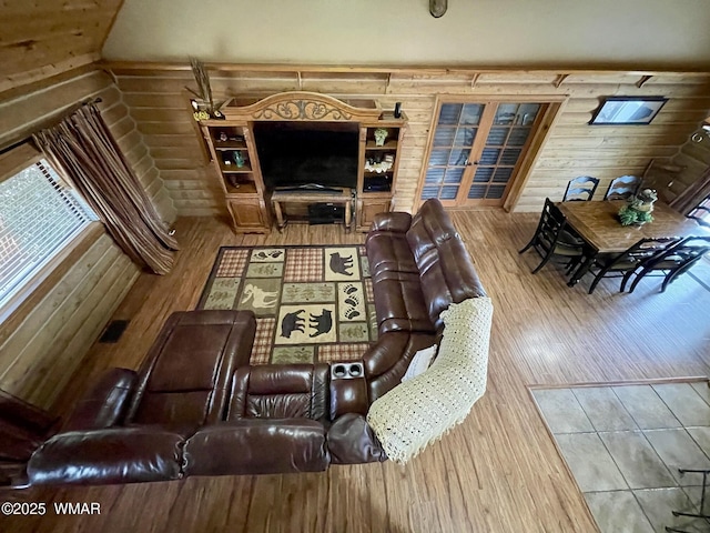 183 N Becker Lake Rd, Springerville, AZ 85938 - living room with hardwood / wood-style flooring and french doors