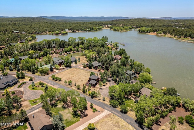 1415 N Lake View Cir, Lakeside, AZ 85929 - aerial perspective of suburban area featuring a heavily wooded area and a large body of water
