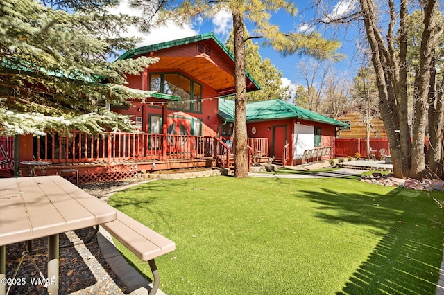 view of yard with fence