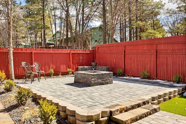 view of patio with a fenced backyard