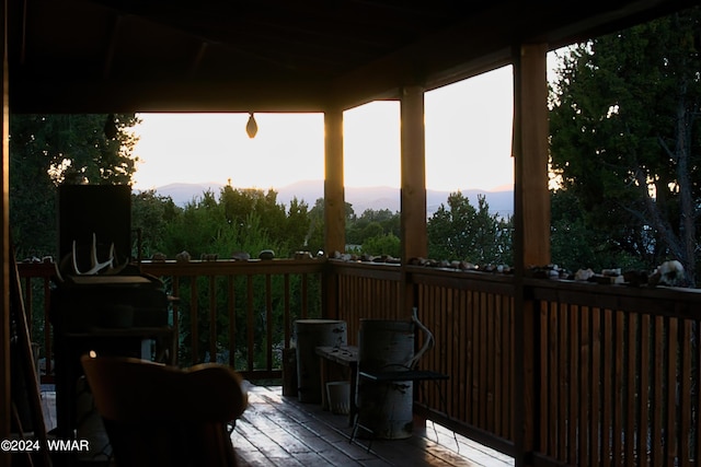 view of deck at dusk